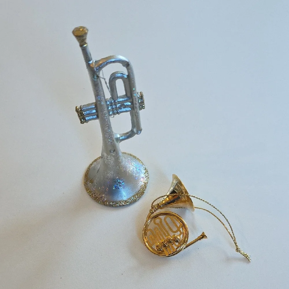 Christmas Ornaments - Silver and Gold Musical Instrument Ornaments